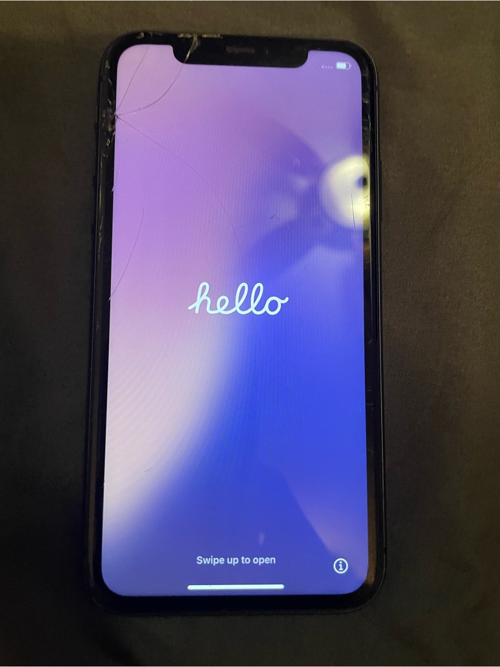 Apple iPhone - Black Front with Purple Gradient Screen